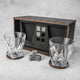 Set of 2 Crystal Whiskey Glasses (with Cube Inserts)