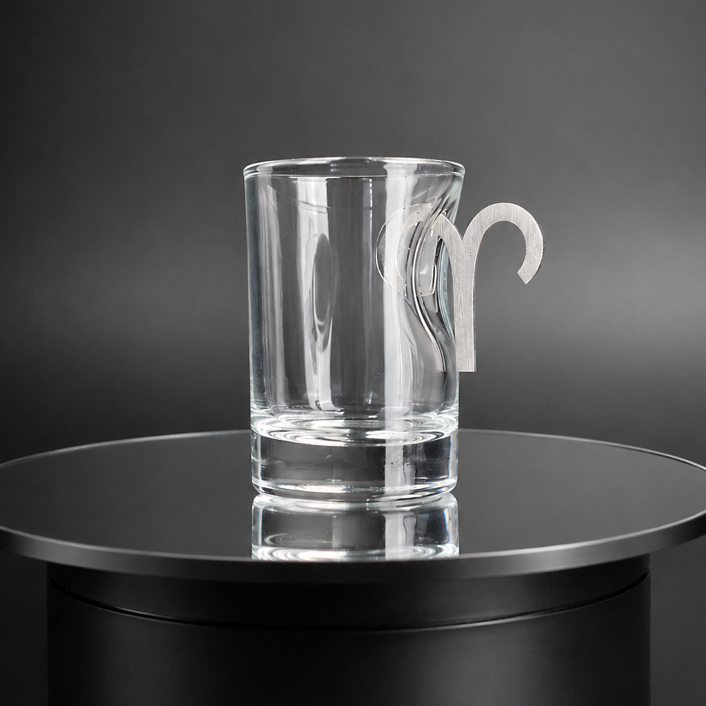 Shot Glass Set with znakom zodiaku oven on stand + packaging by VSKLO — side view of the product, photo 3, SKU 11289