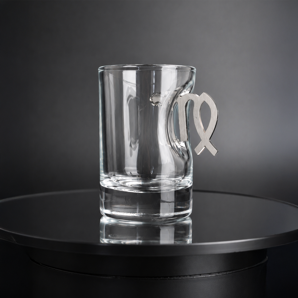 Shot Glass Set with znakom zodiaku diva on stand + packaging by VSKLO — side view of the product, photo 3, SKU 11286