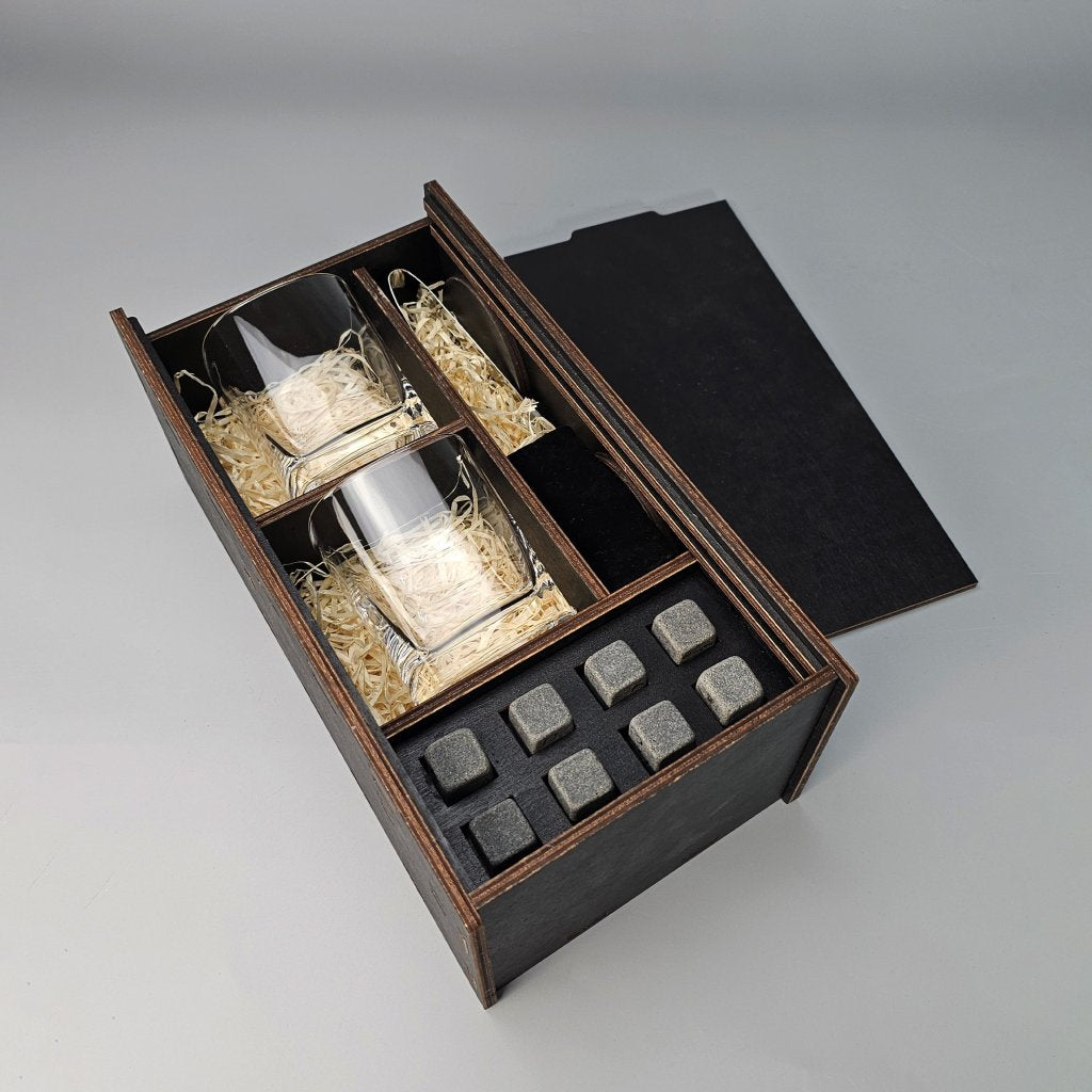 Set of 2 square glasses (No inserts) | VSKLO #427