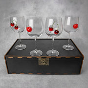 Set of 4 Cocktail Glasses (pomegranate+cherry) | VSKLO #1520