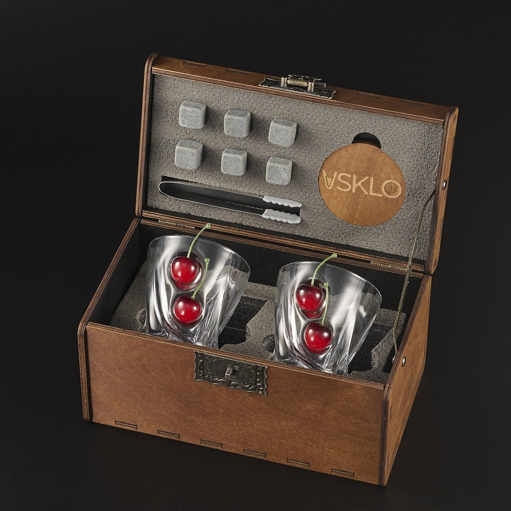 Set LEO 2 — crystal glasses (with Cherry Inserts) | VSKLO #1947