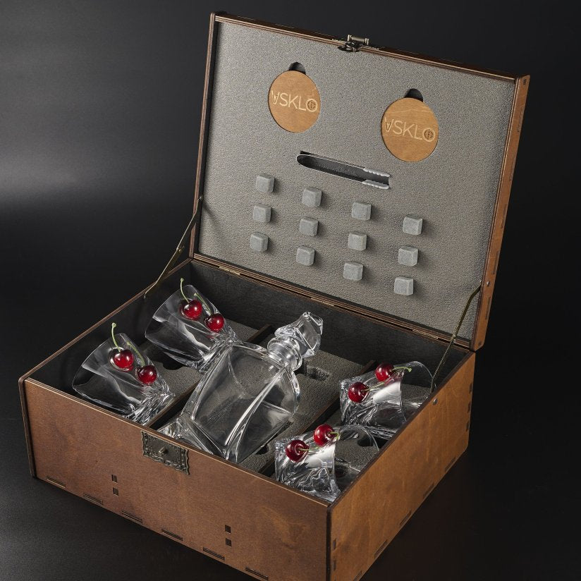 Set LEO 5 — crystal glasses (with a Cherry Insert) | VSKLO #1594