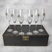 Set of 6 Glasses for champagne (with Coat of Arms inserts) | VSKLO #306
