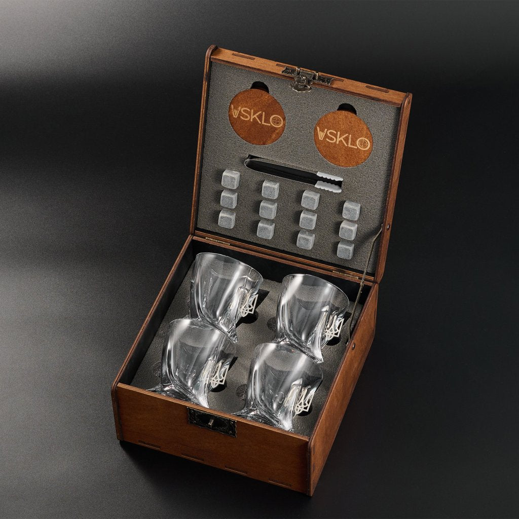 LEO Set 4 - crystal glasses (with Coat of Arms Inserts) by VSKLO — main product photo, photo 1, SKU 11260