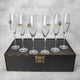Set of 6 Glasses for champagne (Bullet Insert + Coat of Arms)