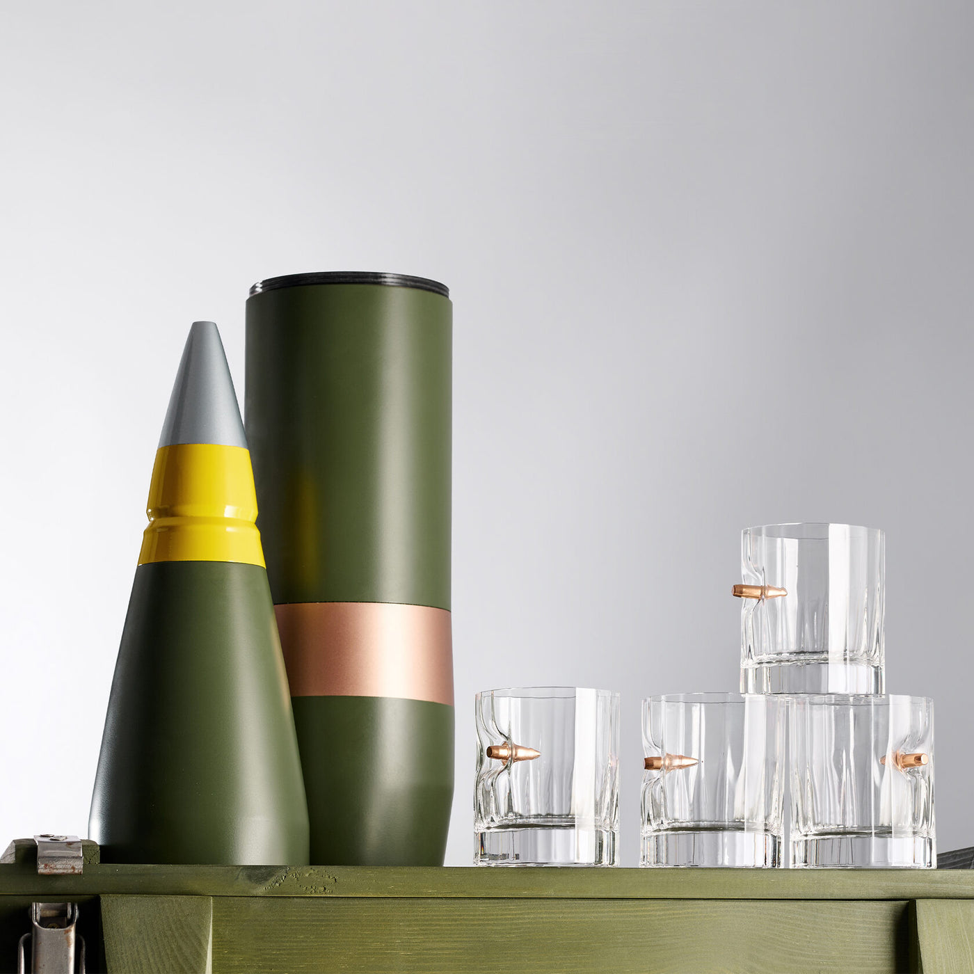 Replica Artillery Mini-Bar 155 mm з чотирма кришталевими склянками VSKLO