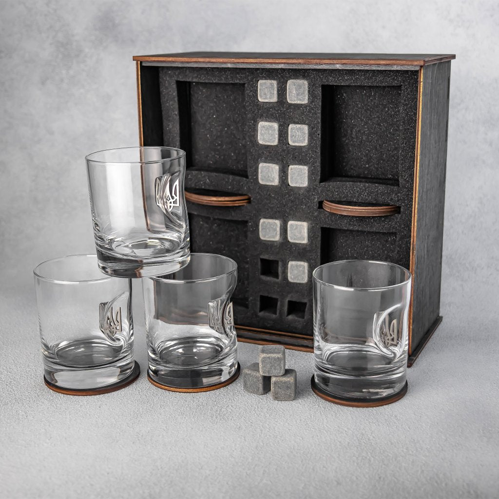 Set of 4 Glasses (with Coat of Arms Inserts) by VSKLO — main product photo, photo 1, SKU 11280