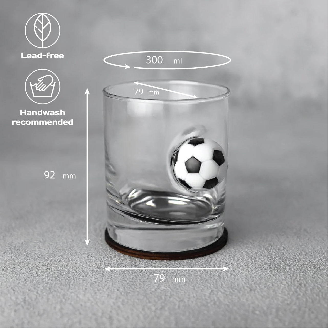 Set of 2 Glasses Football by VSKLO — additional product photo, photo 7, SKU 10472
