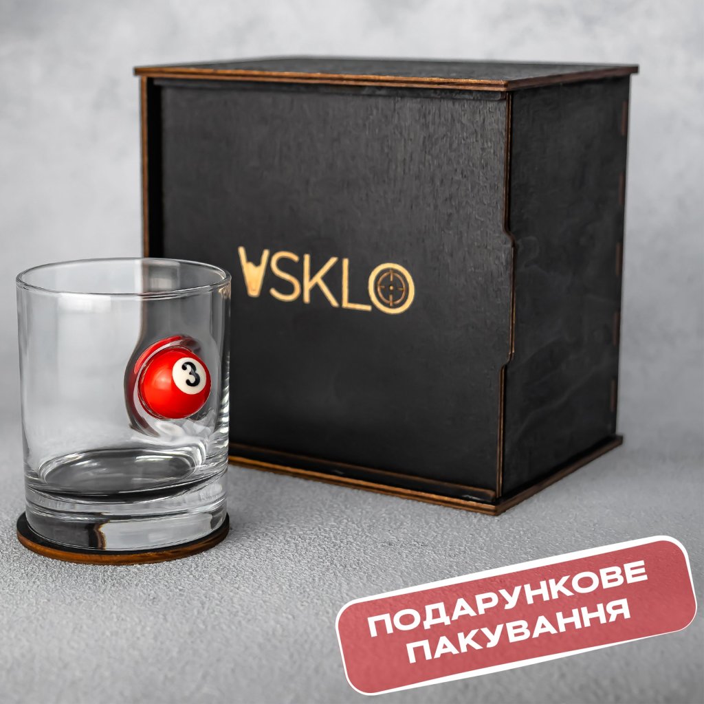 Склянка для віскі (більярд) від VSKLO — додаткове фото виробу, фото 7, артикул 10146