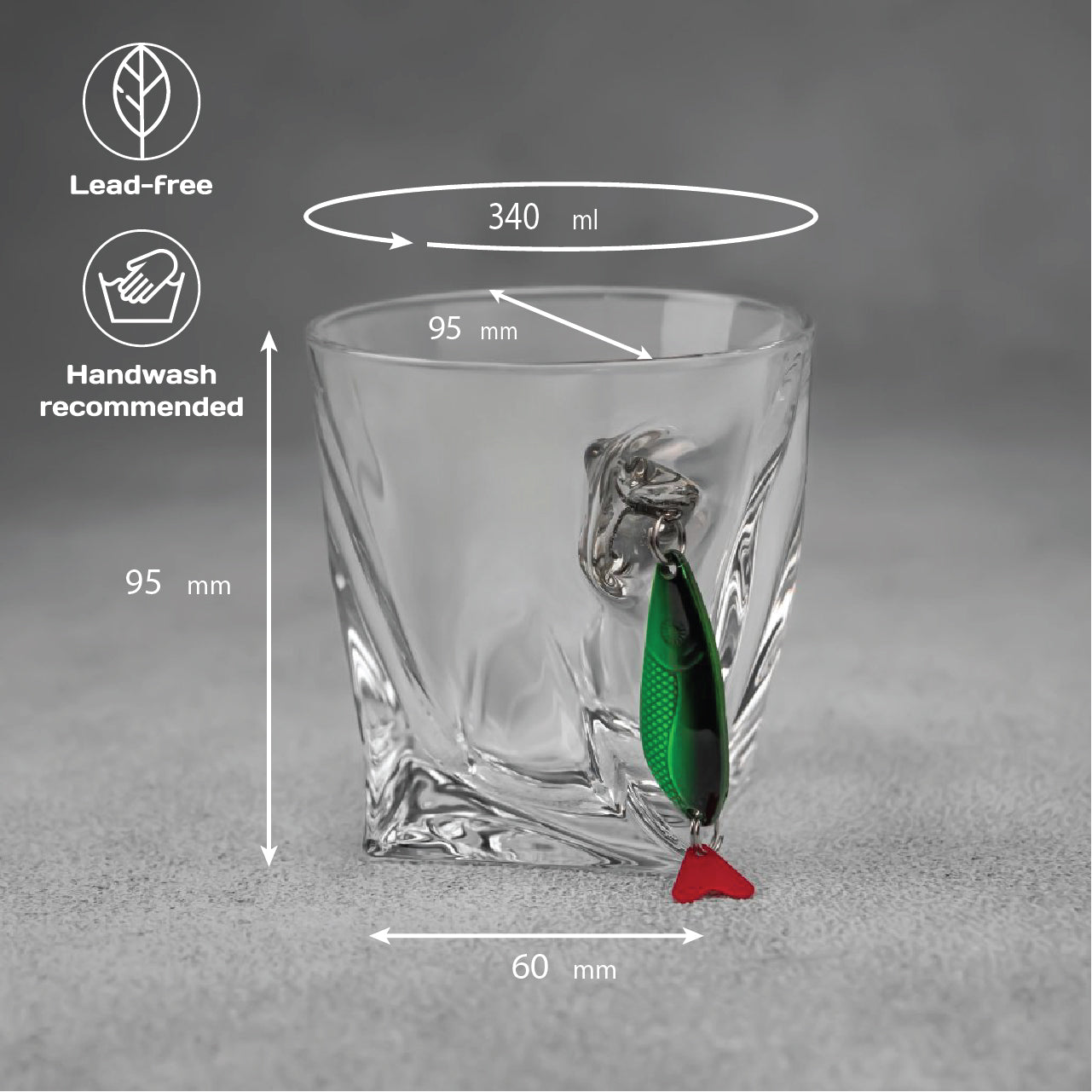 Crystal Whiskey Glass (with a Fishing Lure Insert) by VSKLO — additional product photo, photo 6, SKU 10625