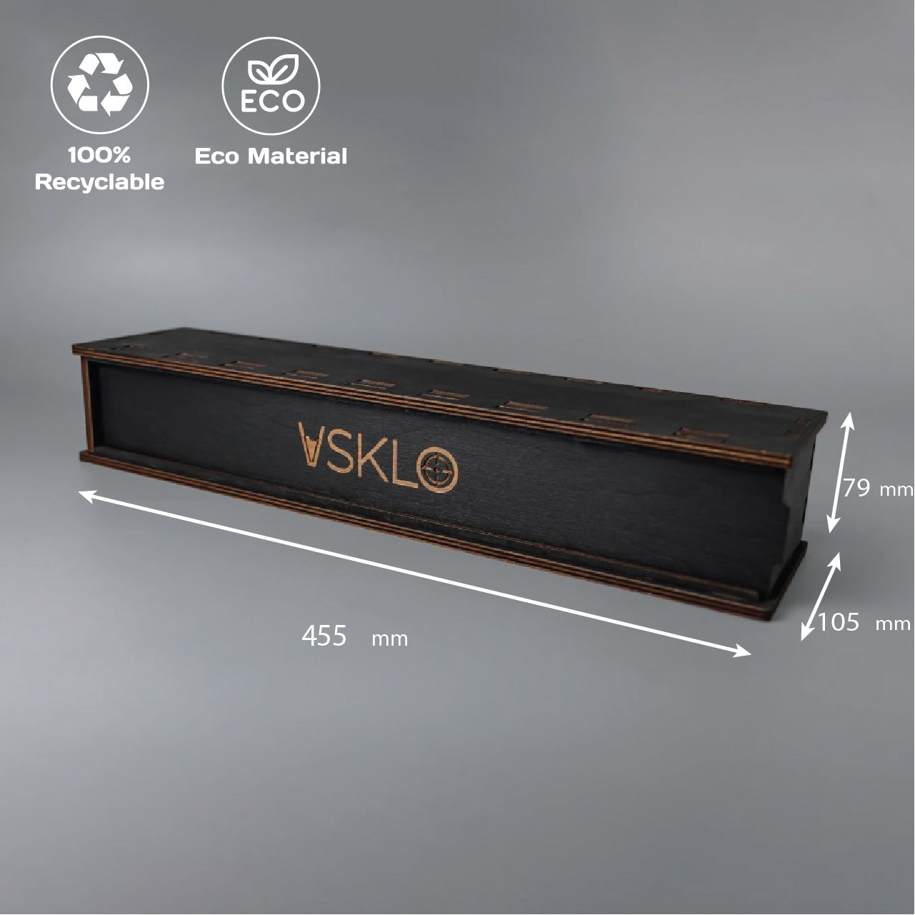 Set MONEY on stand + packaging by VSKLO — premium glass gift with character, refined presentation, and custom engraving available.