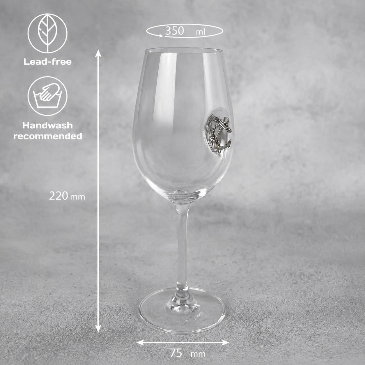 Set of 2 Wine Glasses (with Anchor Inserts) by VSKLO — gift presentation of the product, photo 5, SKU 10639