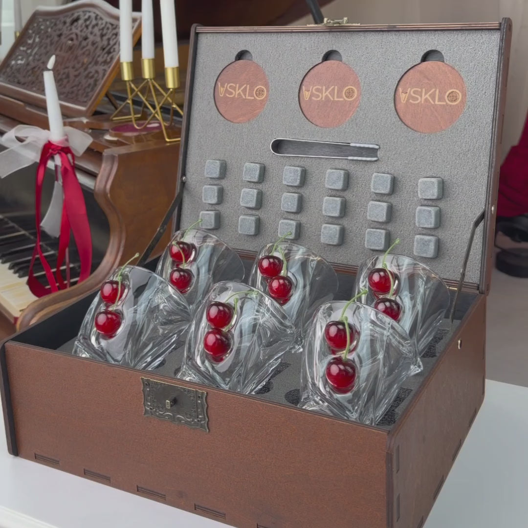 LEO Set 6 — KristallGläser (mit Kirsch-Einsätzen)
