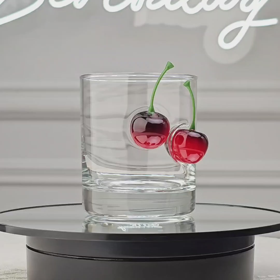 Set of 4 Glasses (with Cherry Inserts)