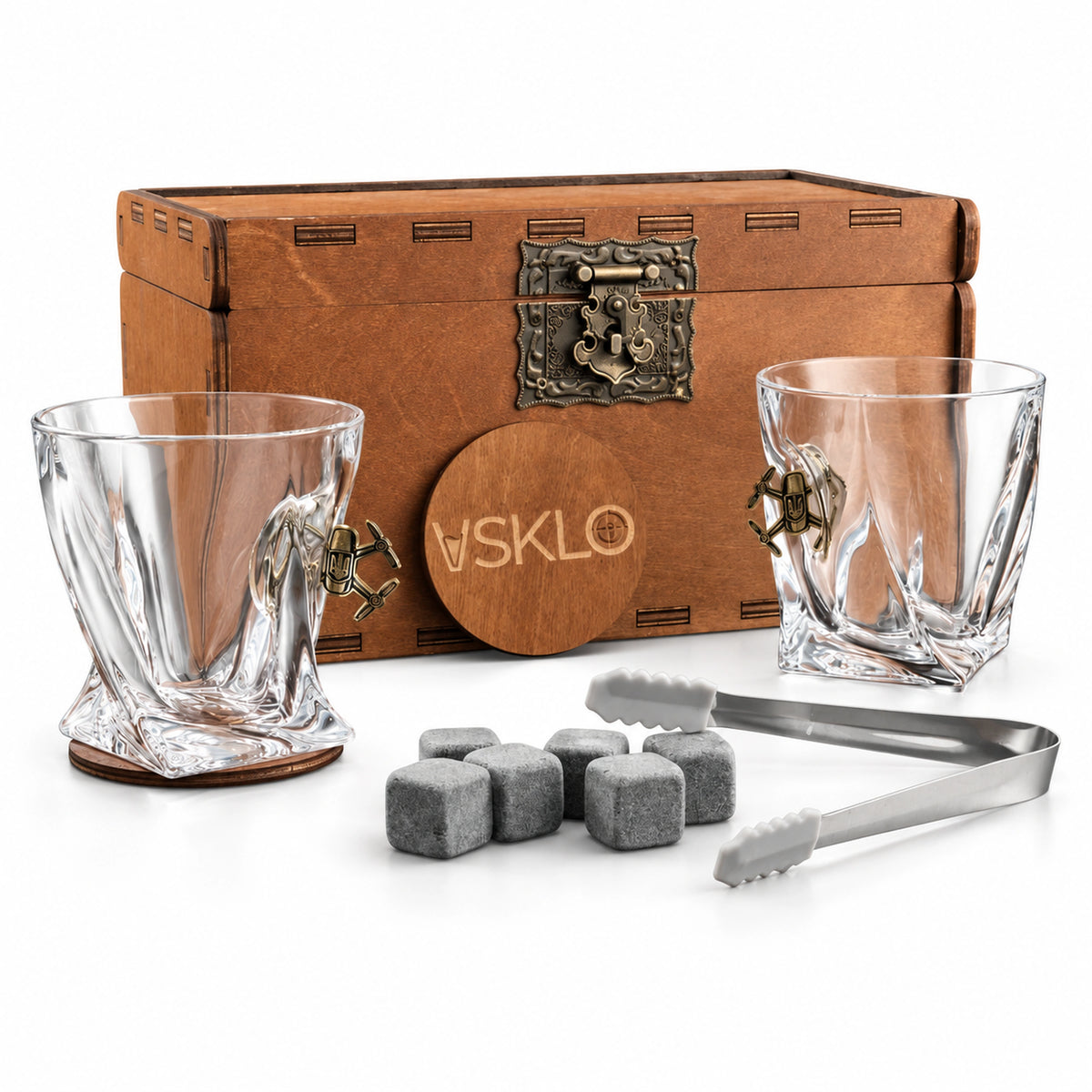 Patriotic gift set «LEO» VSKLO with Ukrainian character